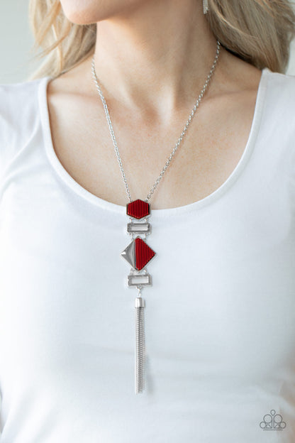 STRIPE Up a Conversation Red
Necklace Paparazzi