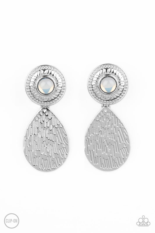 Emblazoned Edge White
Clip Earrings - Daria's Blings N Things