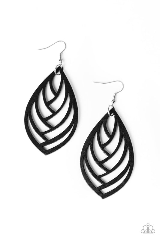 Out of the Woodwork Black Earrings Paparazzi
