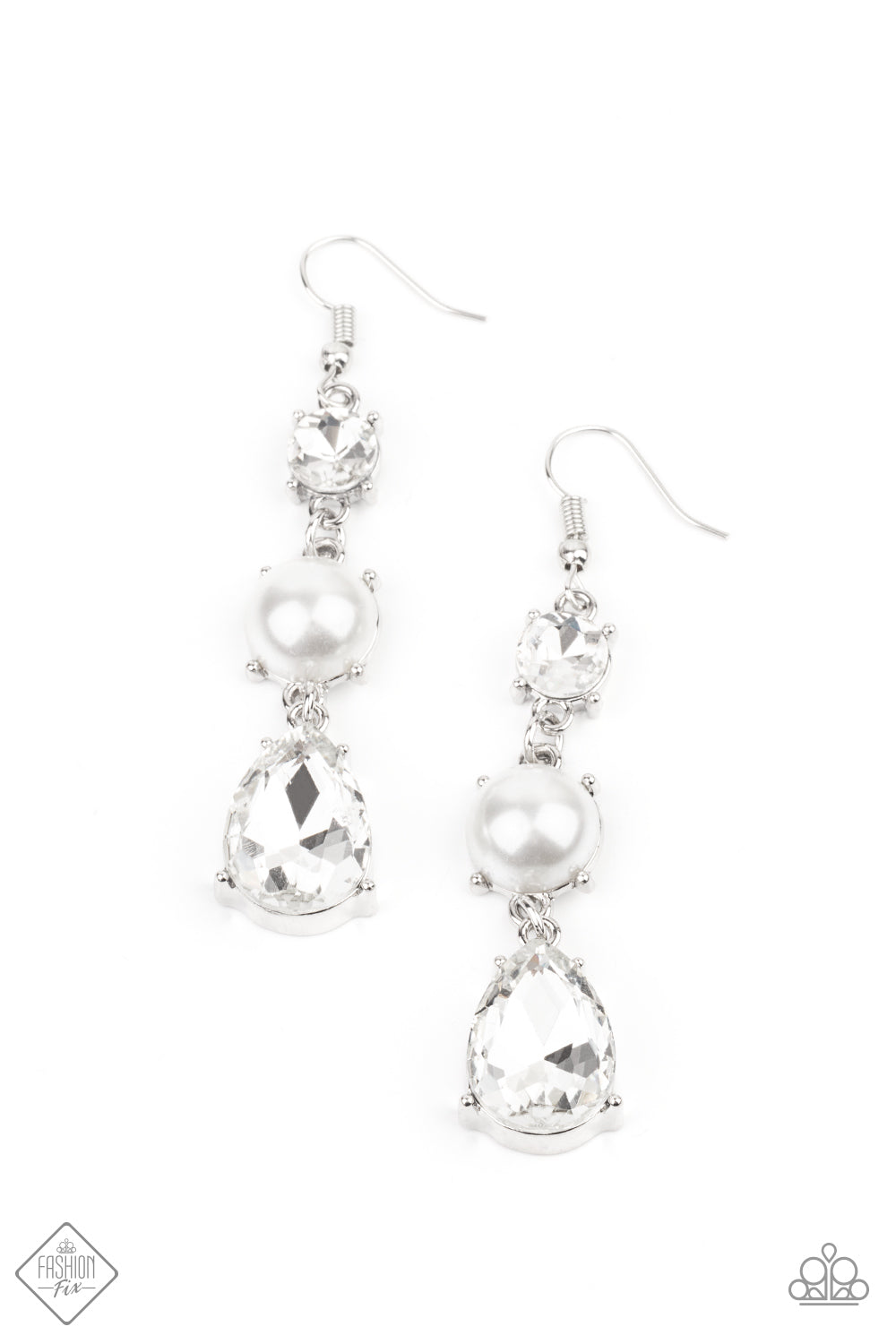 Unpredictable Shimmer White Earrings