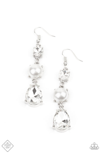 Unpredictable Shimmer White Earrings