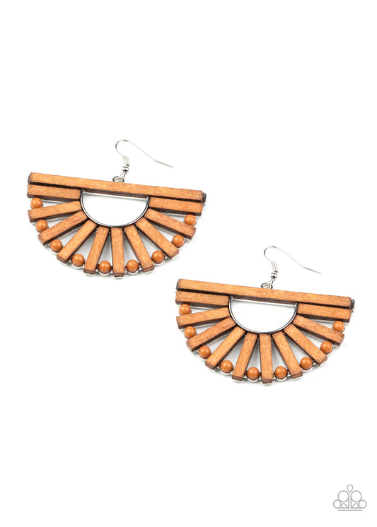 Wooden Wonderland Brown Earrings - Daria's Blings N Things