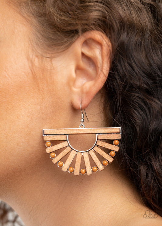 Wooden Wonderland Brown Earrings - Daria's Blings N Things