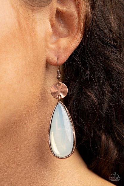 Jaw-Dropping Drama Copper Earrings Paparazzi