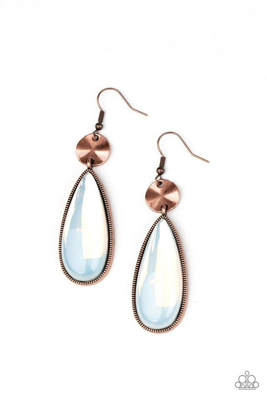 Jaw-Dropping Drama Copper Earrings Paparazzi