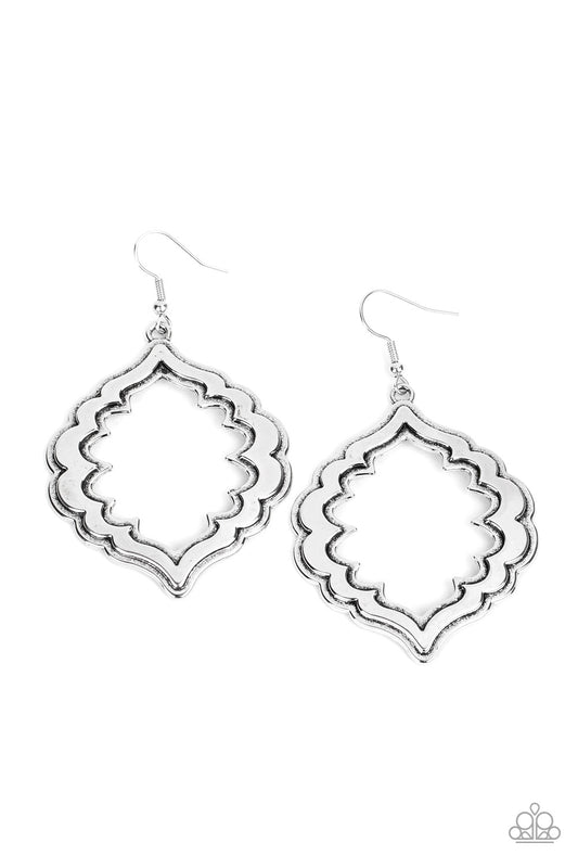 Taj Mahal Majesty Silver
Earrings Paparazzi