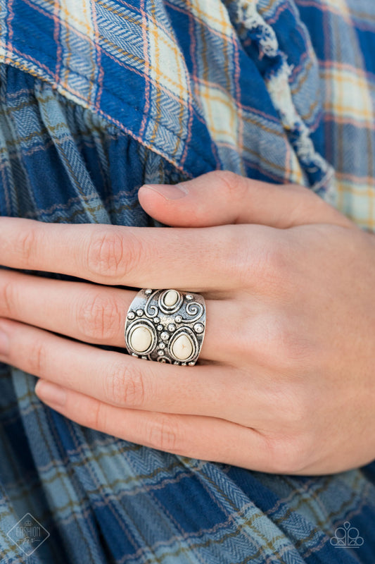 Modern Mountain Ranger White Ring