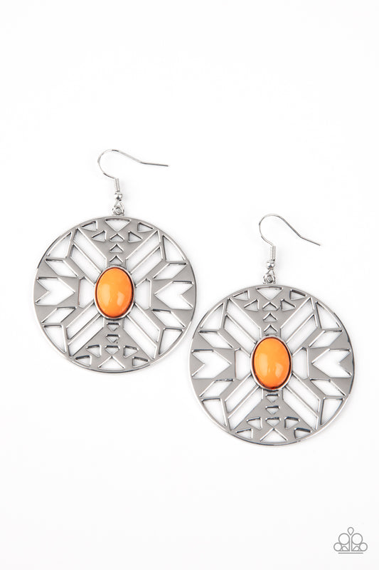 Southwest Walkabout Orange Earrings Paparazzi