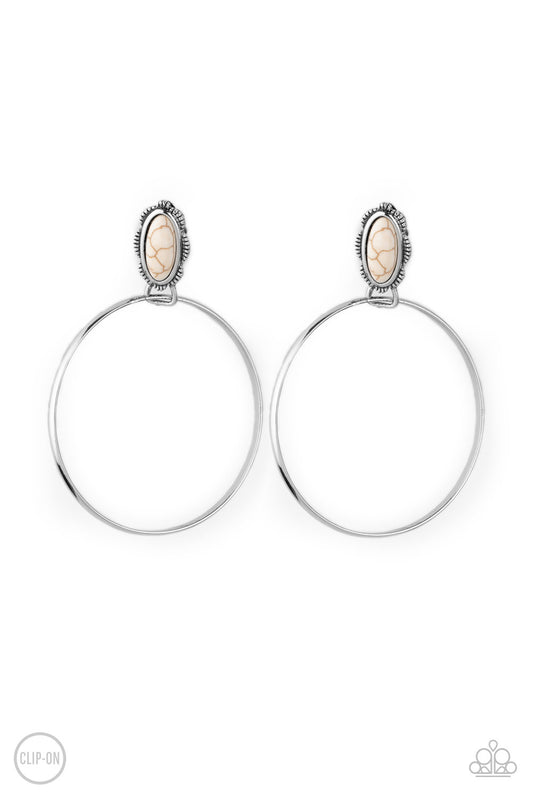 At Long LASSO White Clip On Earrings - Daria's Blings N Things