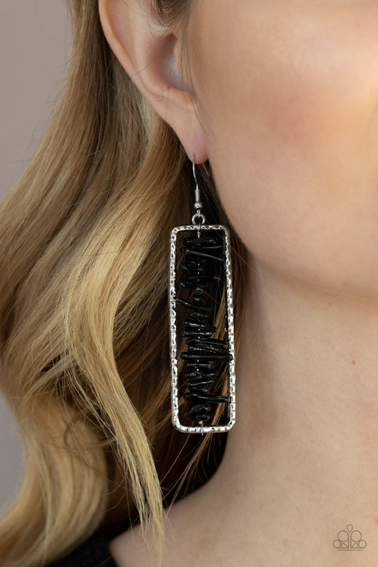 Don't QUARRY, Be Happy Black Earrings Paparazzi