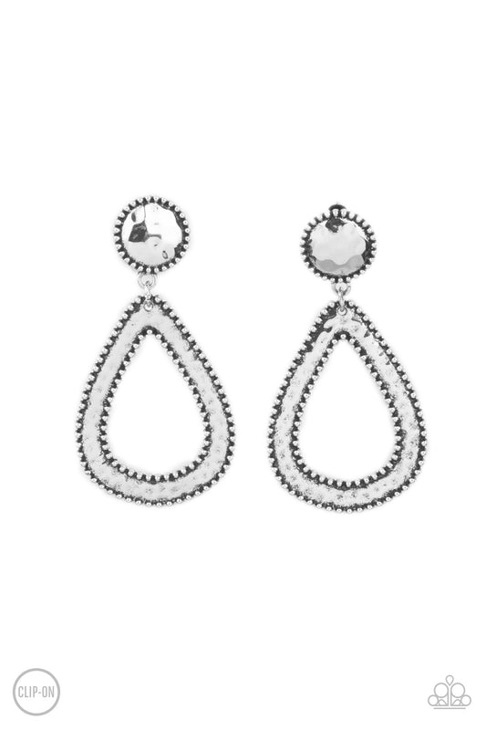 Beyond The Borders  Silver Clip Earrings - Daria's Blings N Things