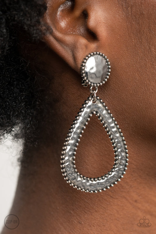 Beyond The Borders  Silver Clip Earrings - Daria's Blings N Things