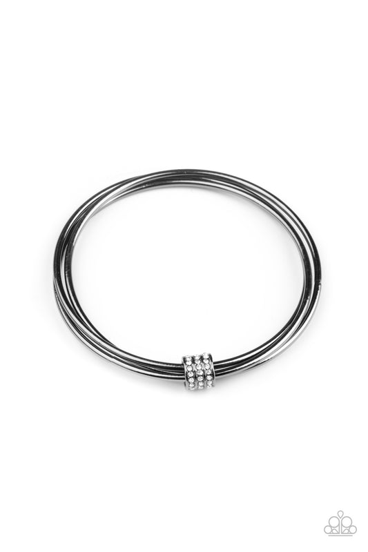 Roll Out The Rhinestones Black Bracelet Paparazzi