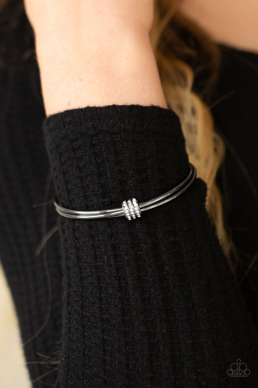 Roll Out The Rhinestones Black Bracelet Paparazzi