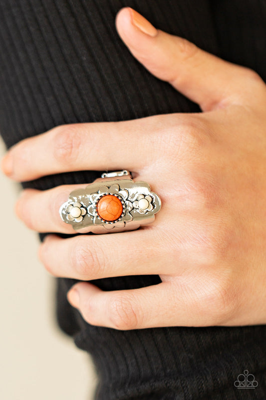 Badlands Garden Orange Ring Paparazzi