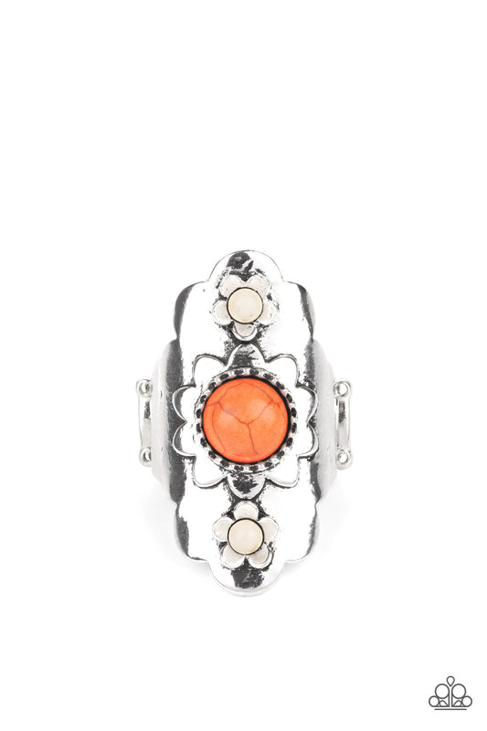Badlands Garden Orange Ring Paparazzi