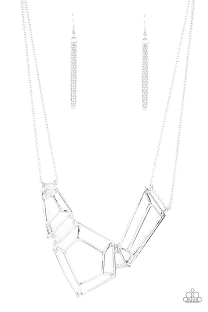 3-D Drama Silver Necklace Paparazzi