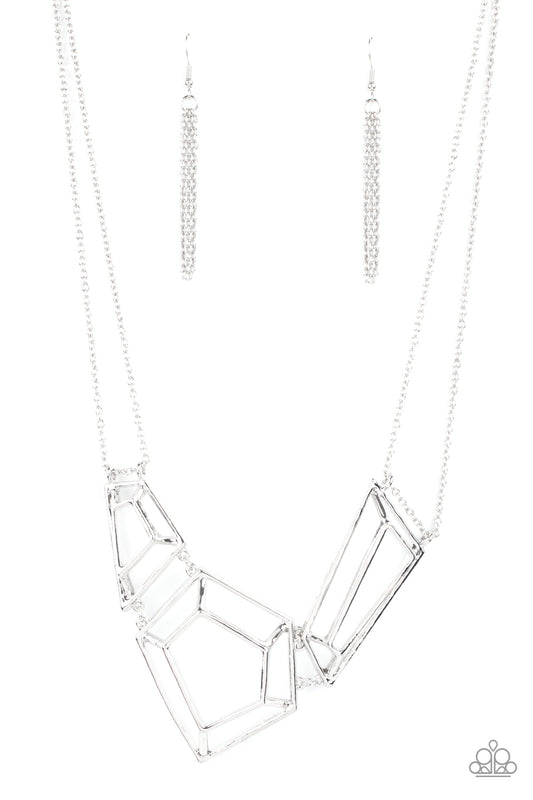 3-D Drama Silver Necklace Paparazzi