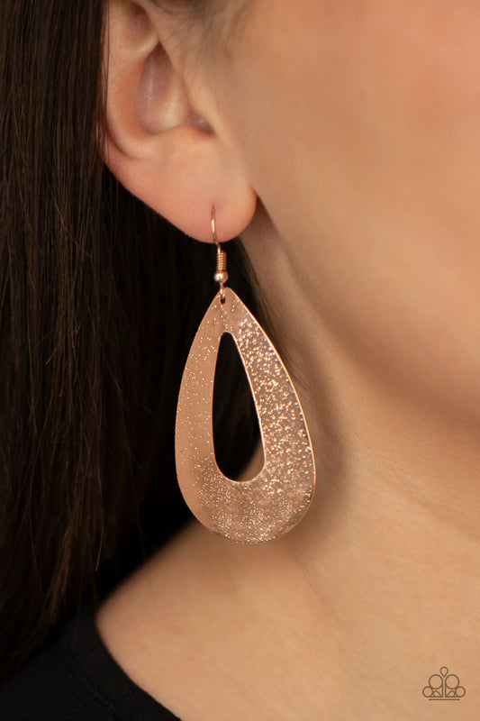 Hand It OVAL! Rose Gold Earrings Paparazzi