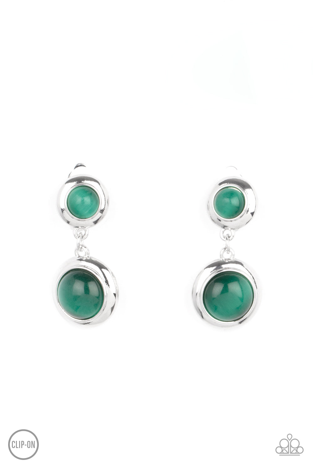 Subtle Smolder Green Clip-On Earrings Paparazzi