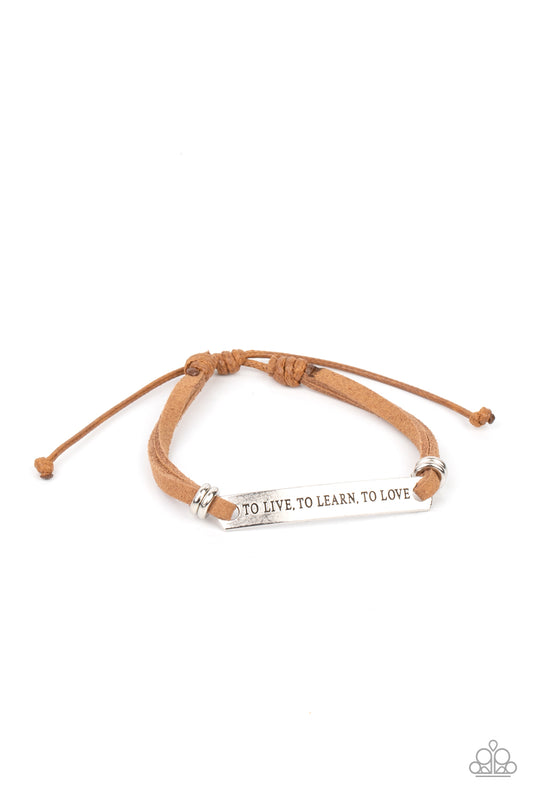 To Live, To Learn, To Love Brown Bracelet Paparazzi