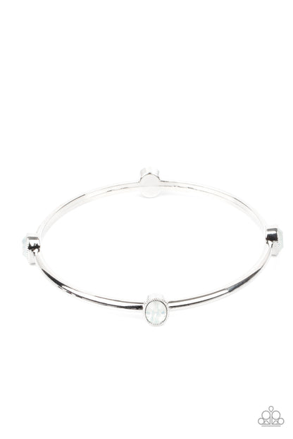 Gleam-Getter White Bracelet Paparazzi