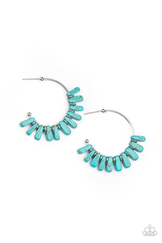Poshly Primitive Blue  Earrings Paparazzi