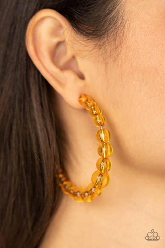 In The Clear Orange
Hoop Earrings Paparazzi