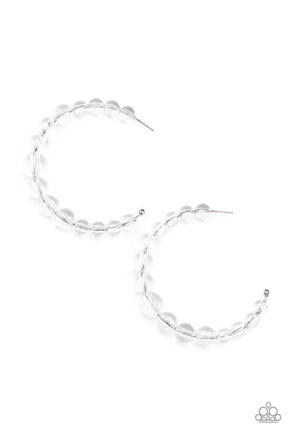In The Clear White Hoop Earrings Paparazzi