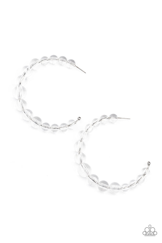 In The Clear White Hoop Earrings Paparazzi