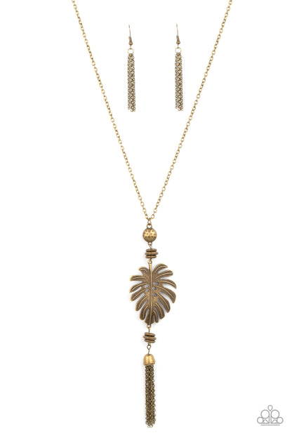 Palm Promenade Brass Necklace Paparazzi
