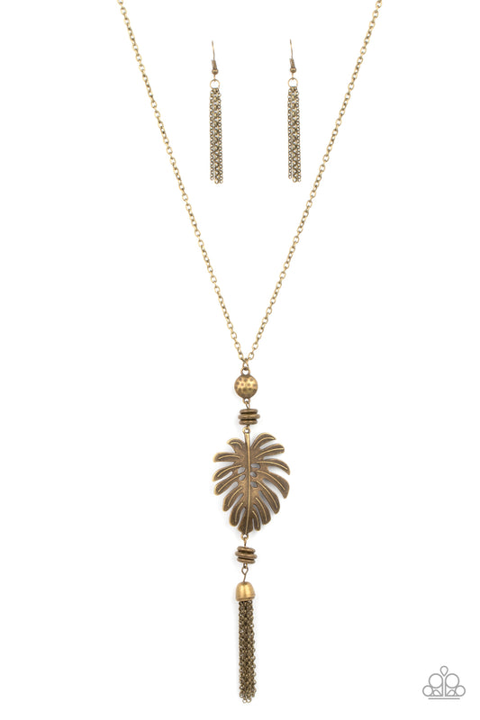 Palm Promenade Brass Necklace Paparazzi
