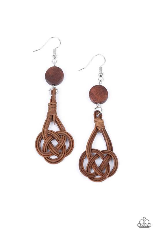 Twisted Torrents Brown  Earrings - Daria's Blings N Things