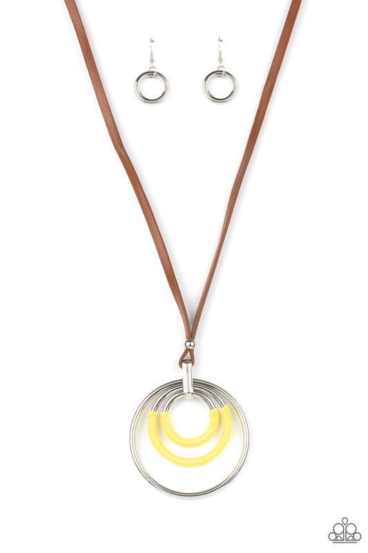 Hypnotic Happenings Yellow Necklace Paparazzi