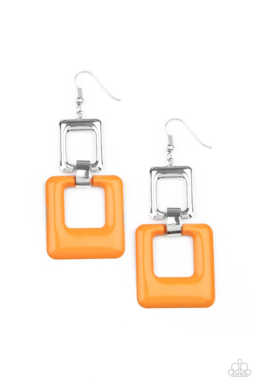 Twice As Nice Orange Earrings Paparazzi