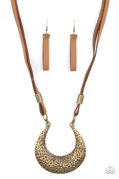 Majorly Moonstruck Brass Necklace Paparazzi