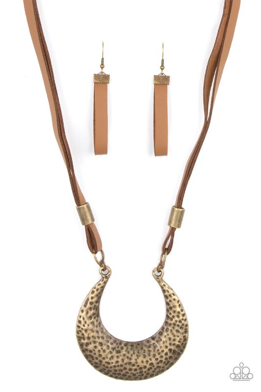 Majorly Moonstruck Brass Necklace Paparazzi