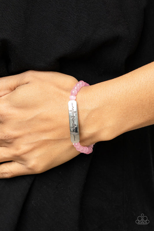 Family is Forever Pink Bracelet