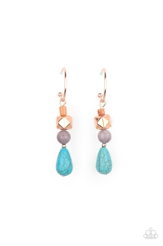 Boulevard Stroll Copper Earrings Paparazzi