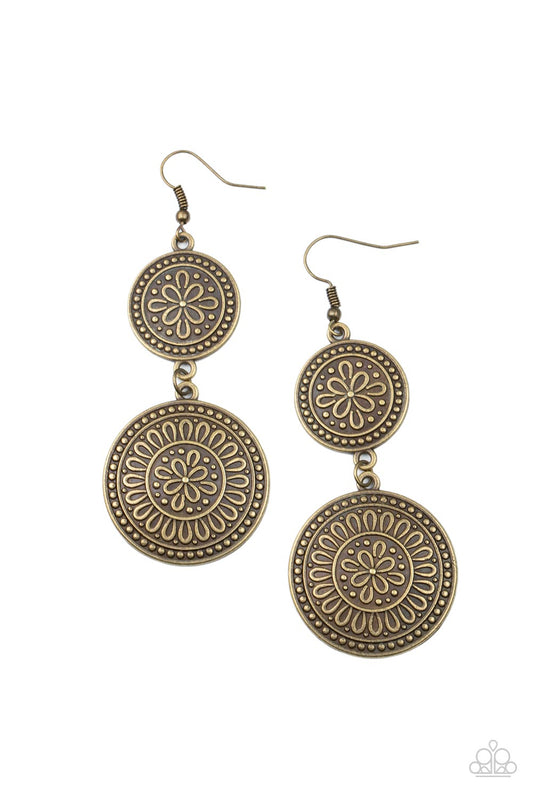 Road Trip Paradise Brass Earrings Paparazzi