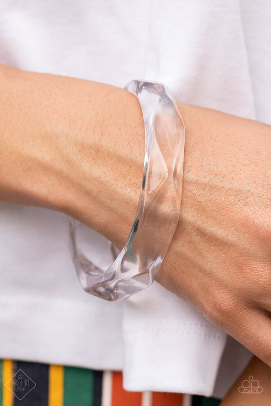 Clear-Cut Couture White Bracelet - Daria's Blings N Things