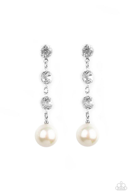 Yacht Scene White Post Earrings Paparazzi
