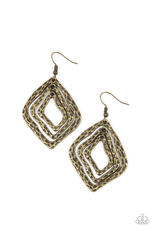 Primitive Performance Brass Earrings Paparazzi
