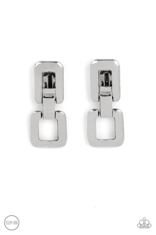 FRAME-ous Last Words Silver Clip-On Earrings