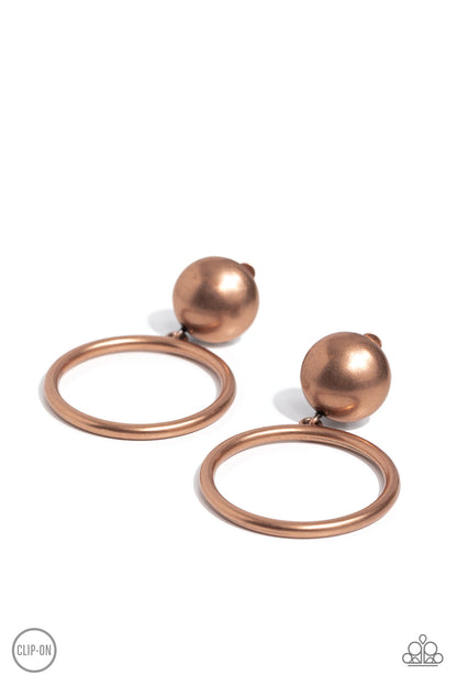 Classic Candescence Copper Clip-On Earrings