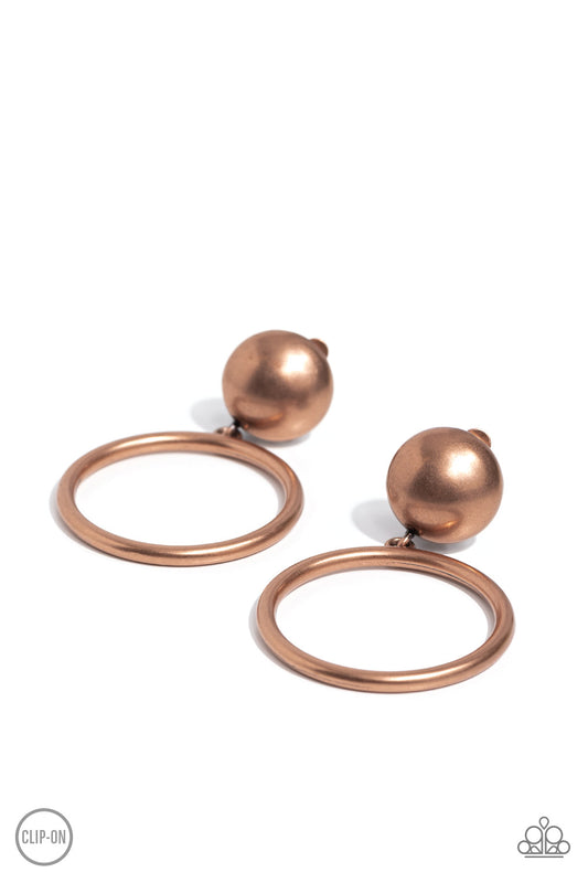Classic Candescence Copper Clip-On Earrings