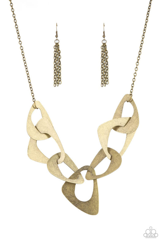 Guide To The Galaxy Brass Necklace Paparazzi
