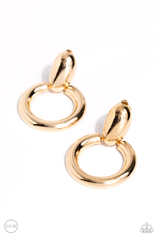 Ancient Artisan Gold Clip-On Earrings