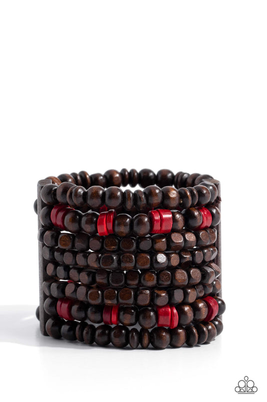 Tropical Time Zone Red Bracelet