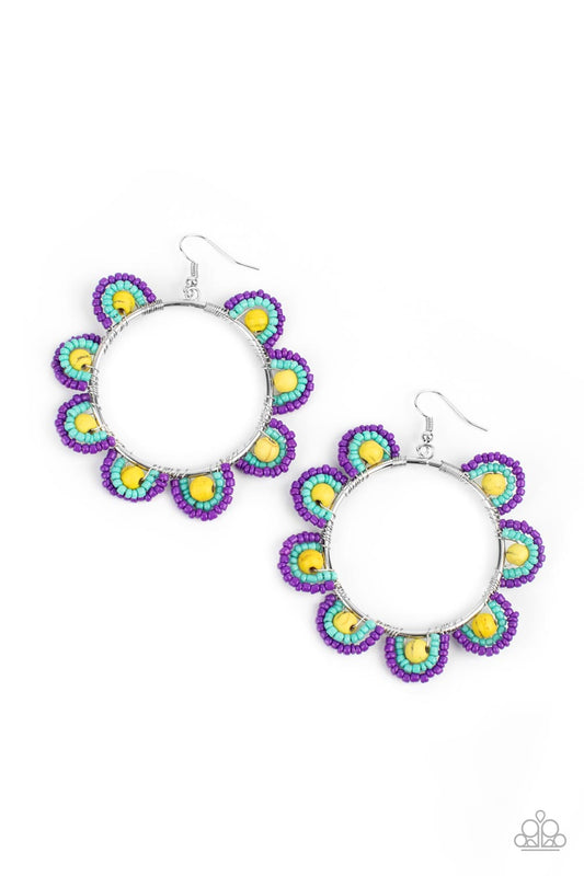 Groovy Gardens Yellow Earrings Paparazzi